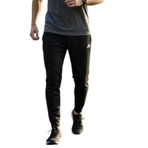 Adidas Pants Mens Large Black Golf Joggers Sweatpants Tapered Cuffed Pockets